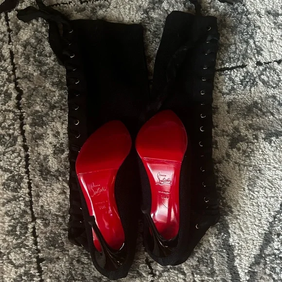 Christian Louboutin thigh high lace up boots - Picture 3 of 4